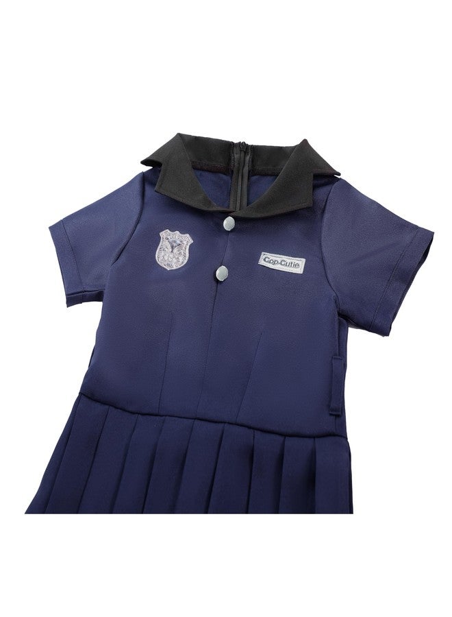 Wizland Police Costume For Girls Career Day Halloween Toddler Cop Costume Police Uniform Outfit for Girls 6-8Y - Image 5
